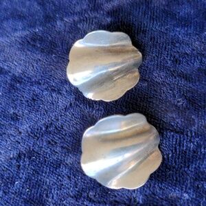 Vintage 925 sterling silver Modernist Brutalist Mid-Century Modern earrings